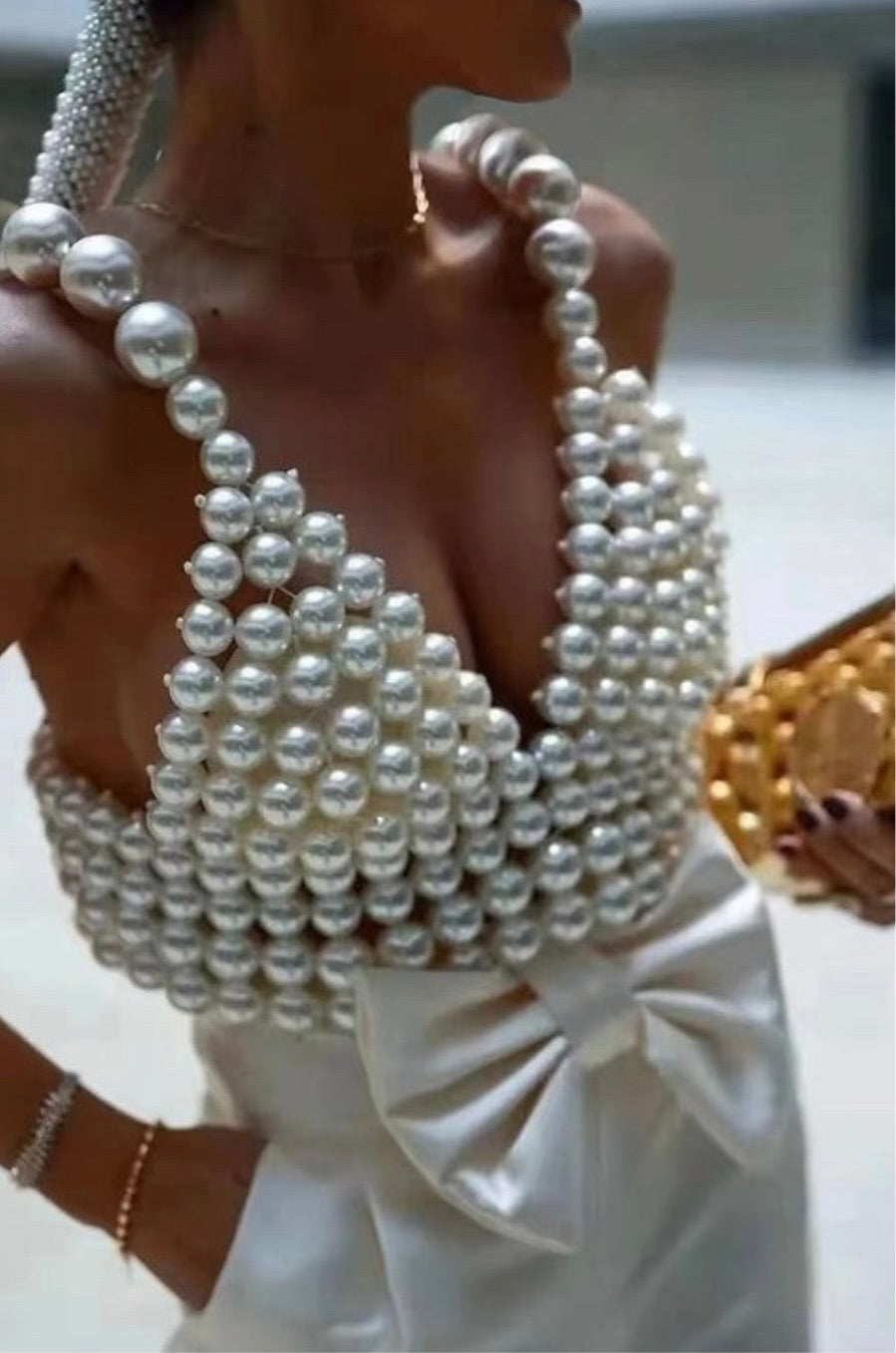 Big Pearls Bralette Top